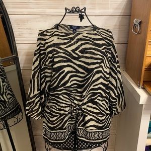 Vintage 90s Chaps Zebra Print Top